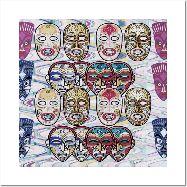 African Masks V3 Wall Art by walil designer